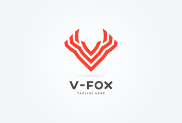 Fox logo. letter V with fox combination design logo isnpiration. vector illustration 