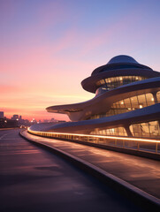 empty road with city background
