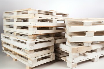 white isolated wood pallets. Generative AI