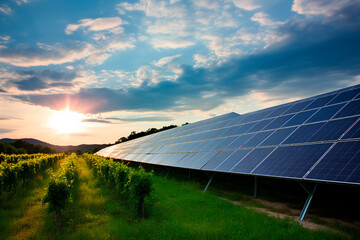 Solar cell farm for clean power environment