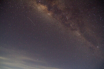 Milky way galaxy with star and space dust in the universe and deep planet night sky background.