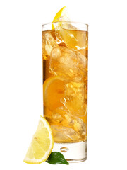 Lemon Ice Tea with Fruit - Transparent PNG Background