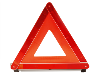 Warning Car Triangle; Reflective - Transparent PNG Background