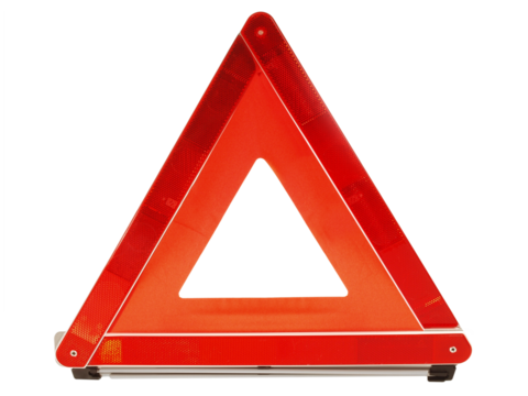Warning Car Triangle; Reflective - Transparent PNG Background
