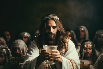 Jesus at the wedding in Cana, digital image.