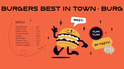 Best Burger Menu Banner Template - 635007036