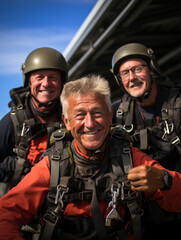 Fototapeta premium an old man skydiving