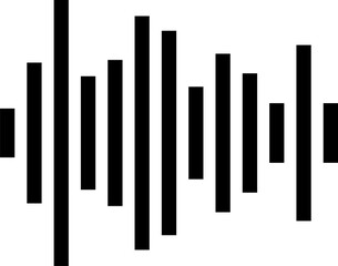 Simple sound wave on white background. Radio Wave icon. Isolated vector illustration.