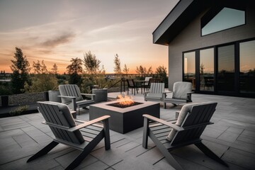 Fire pit outdoor. Generate Ai - Powered by Adobe