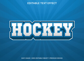 hockey text effect template with 3d bold type style and retro concept use for brand and logotype