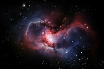 Galactic Valentine's heart in space. Generative AI