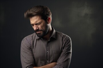 Fototapeta premium Man has neck pain 