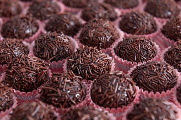 Brigadeiro, homemade chocolate balls from Brazil. 