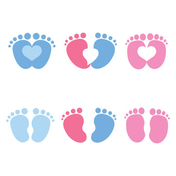 Baby footprint vector feet icon, vector illustration                                           Footprint path isolated 