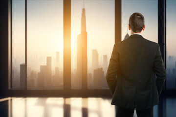Fototapeta na wymiar silhouette blurred image of business man