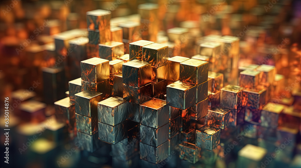 Aufkleber Abstract background with structure of cubes. Colorful cubes texture for technology backdrop.