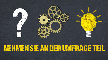 Nehmen Sie an der Umfrage teil	