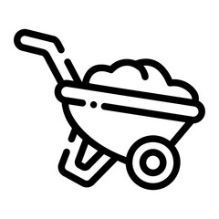 wheelbarrow Line Icon