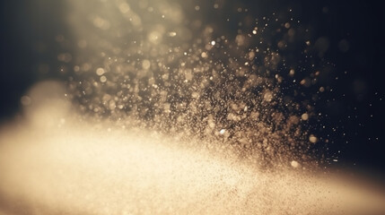 Dust particles sprayed by the wind. Sand on the ground or dust on the floor. - obrazy, fototapety, plakaty