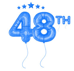 48th Anniversary Blue Balloon 3d