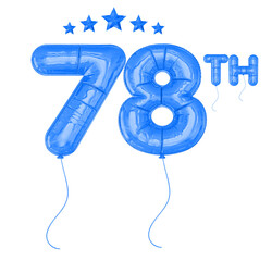 78th Anniversary Blue Balloon 3d