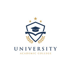 Education logo template design with bachelor cap and book concept with creative idea.Logo for school, university,academy and student.