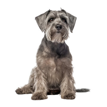 sitting dog isolated on transparent background cutout