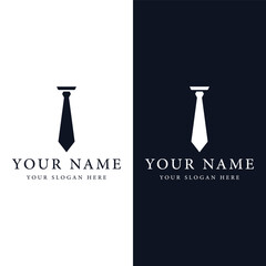 Vintage gentlemen tie logo template design.Elegant menswear fashion logo.