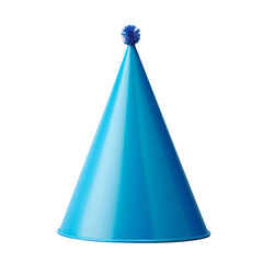 blue party hat isolated on transparent background cutout