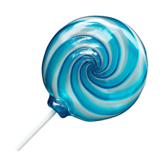blue lollipop isolated on transparent background cutout