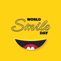 World smile day yellow post or banner vector file design 