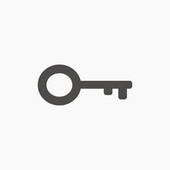 Key icon vector isolated. Closing and opening, lock and unlock door
