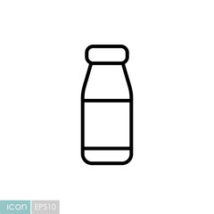 Drinkable yoghurt bottle vector icon