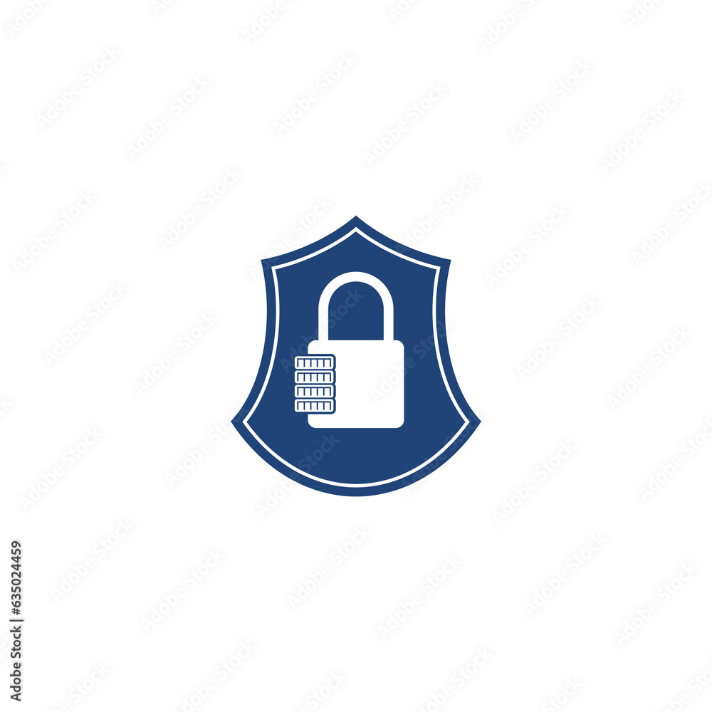 Poster security padlock icon isolated on transparent background
