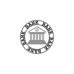 Bank circle icon isolated on transparent background