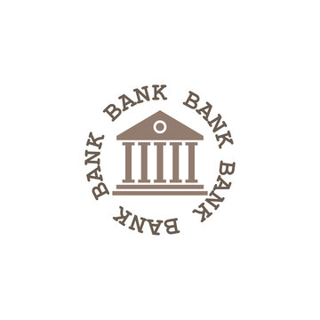 Bank circle icon isolated on transparent background