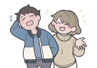 褒められて照れる人