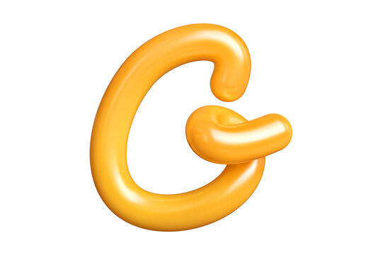 Hand lettering letter G in orange. Graphic resource suitable for prints, artworks, mood boards and web advertisings. High quality 3D rendering.