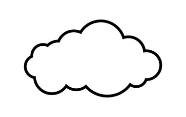 Cloud Outline Weather Icon Isolated Vector Illustration