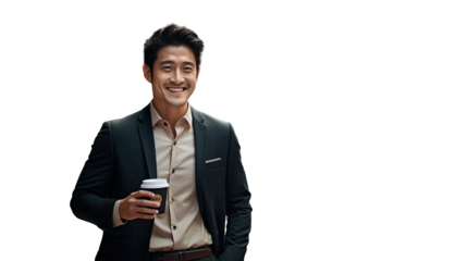 Asian male businessman, young executive Banking Finance Analyst