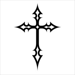 gothic cross icon flat vector illustration modern logo design isolated on white background