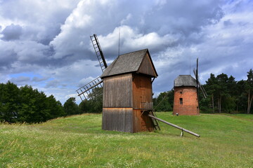 wiatrak, młyn, Wielkopolski Park Etnograficzny w Dziekanowicach, stary, architektura,   © Albin Marciniak