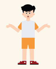 boy doing wonder pose, boy illustration
