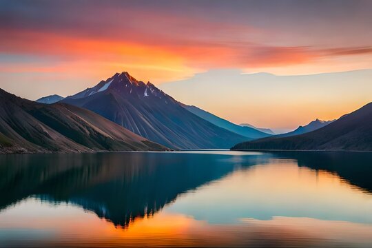 sunset in the mountains generated ai