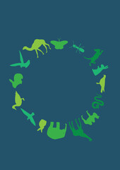 Bio Diversity Vielfalt Wachstum Earth Afrika Nature Eco sustainability Animal Extinction vector illustration by Typo Graphic Design_Circle Blue