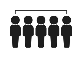 立っている5人組のアイコン･ピクトグラム - グループやチームのイメージ素材
