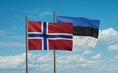 Estonia and Norway flag