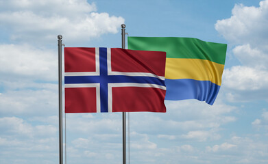 Gabon and Norway flag