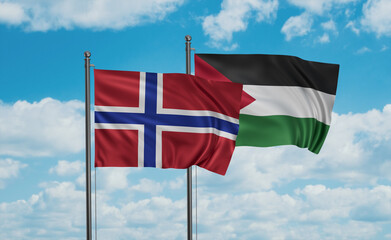 Palestine and Norway flag