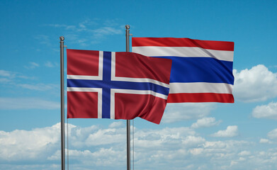 Thailand and Norway flag